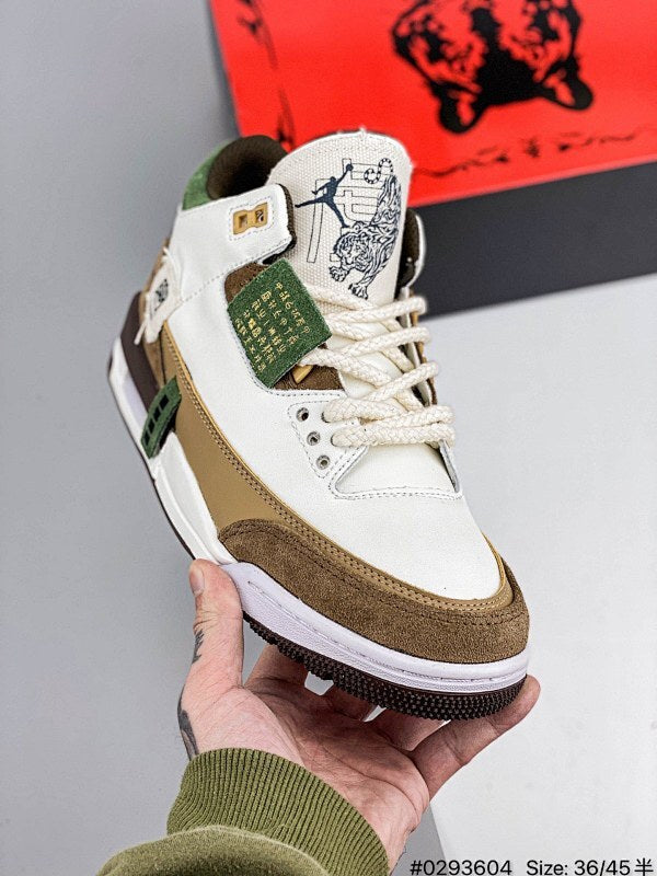 Air Jordan 3 RetroLaser Orange · AJ3 Mid Rétro Casual Sport Chaussure Basketball #0293604