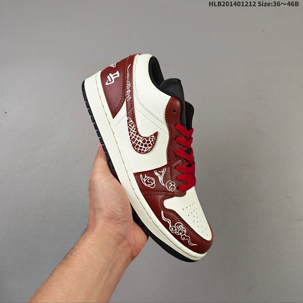 Air Jordan 1 Low Édition Limitée Année du Cheval AJ1 1 Low Casual Chaussure Skateboard 553558 081