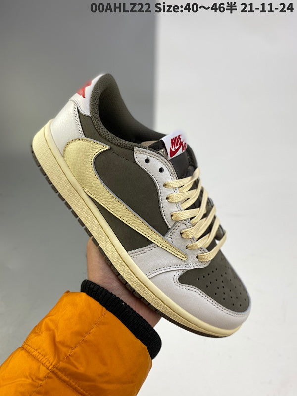 real leather Fragment design x Travis Scott x Nk Air Jordan 1 Low OG