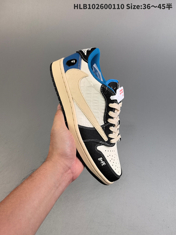 TS Collaboration BAPE x Air Jordan low 1 Low Casual Chaussure Skateboard