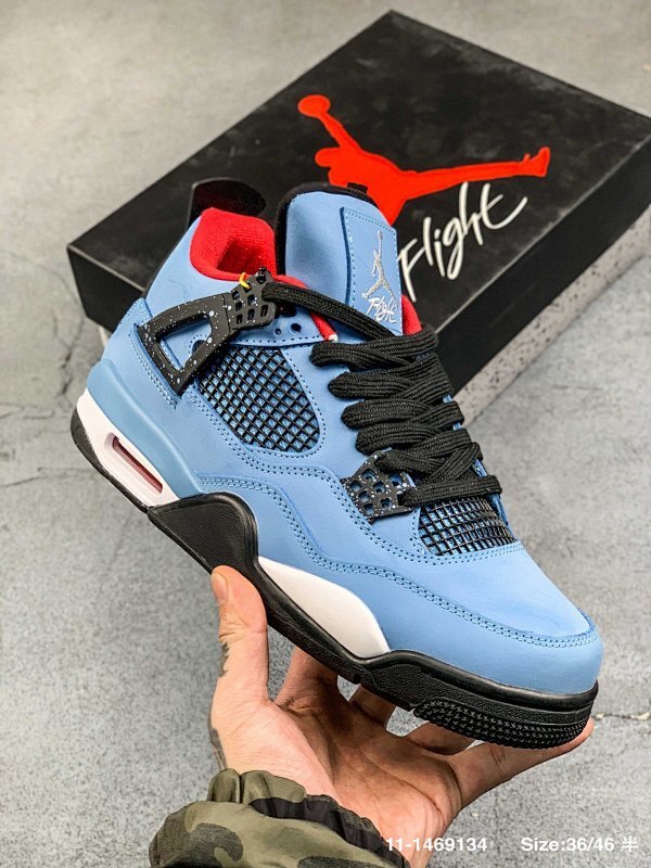#Air Jordan 4 Georgetown Fear Pack“ ”PE AJ4 4 Mid Rétro Casual Sport Chaussure Basketball #11-1